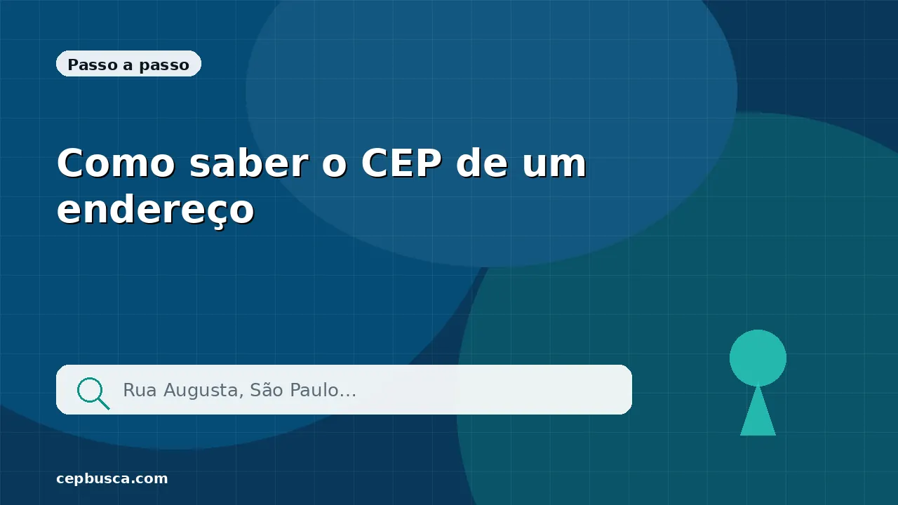 Ilustração de busca de CEP a partir de um endereço